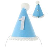 FIXOSHEE Chapeau de Fête en Feutre Bleu pour Bébé 1Er Anniversaire Accessoire Léger et Confortable Corde Ajustable Décoration Anniversaire Garçon et Filles et Photo Souvenir
