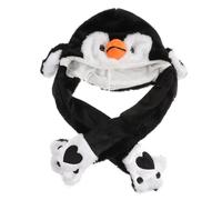 FIXOSHEE Chapeau Pingouin Oreilles Mobiles Sautantes Peluche pour Fête Déguisement Carnaval Adulte Garçon Fille