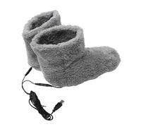FIXOSHEE Chaussures chaudes électriques Damen chaussures chauffantes chaussons chauffants rechargeables chaussons chauffants USB duvet Gris
