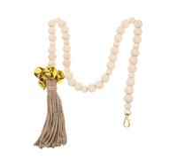 FIXOSHEE Cloche pour Chien De Dressage en Bois Naturel Perles, Sonnette D’Apprentissage Propreté, Corde Suspendue, pour Porte D’intérieur, Apprentissage du Chien, Animaux De Compagnie