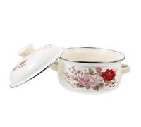 FIXOSHEE Cocotte Fonte Émaillée avec Double Anse Casserole de Cuisson Épaisse Pot à Soupe Ménager Haute Température Transfert Rapide de Chaleur Utilisation Sécurisée et