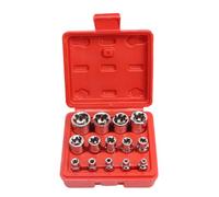 FIXOSHEE Coffret 14 Pièces Douilles Hexagonales en Acier de Type E avec Boîte de Rangement, Kit Outils à Main pour Réparation Pneus et Installation, Prises D'atelier Solide et Polyvalentes