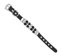 FIXOSHEE Collier de Perles pour Petits Chiens Ajustable en Cuir PU Noir Cristaux Étincelants Taille XS 15 X 27 CM Accessoire Élégant pour Chiennes Bijou Quotidien et Promenade