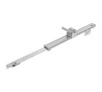 FIXOSHEE Compas de Fenêtre Télescopique en Alliage D'aluminium, Tige de Châssis Réglable Anti-Vent, Loquet de Sécurité pour Fenêtres, Support Robuste Argenté, Fixation Angle Plié