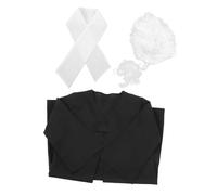 FIXOSHEE Costume Juge Avocat Garçon Fille Respirant avec Perruque pour Jeu de Rôle Carrière Déguisement Judiciaire pour Fêtes et Spectacles