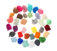 FIXOSHEE Couleurs Laine Cardée pour Feutrage Aiguille et Humide Fibres DIY pour Artisanat Kit par Couleur avec Pochette Réutilisable Matériau pour Feutrage Animaux Bijoux et Décorations
