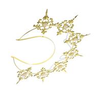 FIXOSHEE Couronne Baroque Dorée Femme Roman Crown Couronne Déesse Bandeau Halo Étoiles Accessoire Mariage Bal Party