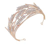 FIXOSHEE Couronne de Mariée Baroque Dorée Diadème Brillant 1 Pièce Accessoire Élégant pour Mariage Fête Anniversaire et Cérémonie Taille Adaptée et Légère