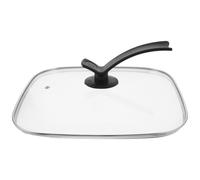 FIXOSHEE Couvercle en Verre Trempé Carré 30X30 CM pour Poêle Électrique et Wok Couvercle Résistant Haute Température Accessoire la Cuisine Multifonction pour Gril Cuisson Vapeur et