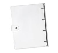 FIXOSHEE Couverture de Classeur Transparent avec Fermeture Bouton-pression Protection et Facile à Nettoyer pour Carnet de Notes Cahier à Anneaux Usage Bureau et Étudiant