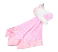 FIXOSHEE Couverture de Sécurité Licorne en Peluche pour Bébé Fille, Doudou Doux et Moelleux, Taille Compacte, Couleur Rose, Présent Sieste et L’accompagnement Nocturne des Tout-Petits