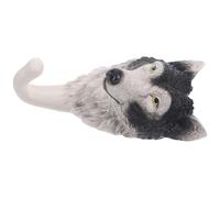 FIXOSHEE Crochet mural simple Wolf en résine, crochet de loup de manteau, patère décorative pour manteau et clés, pour porche, rangement mural et décoration de la maison