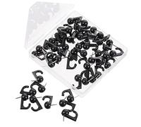 FIXOSHEE Crochets à Punaise en Métal Noir 50 Pièces Punaises Robustes pour Mur Et Tableau en Liège Crochets Décoratifs pour Accrocher des Tableaux Accessoires Pratiques pour Bureau Et Maison