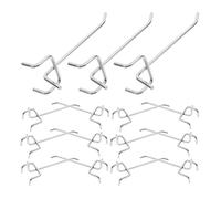 FIXOSHEE Crochets pour Étagère Grillagée de Supermarché 3,5 Mm en Fer Argenté, 10 Cm, Lot de 20 Pièces - Crochet D'affichage Robuste pour Présentoirs et Rayonnages Industriels