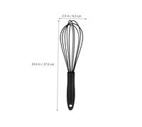 FIXOSHEE Cuisine Silicone Ergonomique Anti-rayures Ustensile Multi-usage pour Pâtisserie et Émulsionner Batteur à Œufs Manuel avec Manche PP Silicone Noir