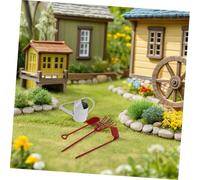 FIXOSHEE D Outils De Jardinage pour Maison De Poupée Houe Pelle Râteau Et Arrosoir Miniatures Accessoires De Jardin Miniature Métal pour Plantes Succulentes