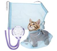 FIXOSHEE de Bain pour Chat Ajustable Maille Respirante avec Muselière Kit de Toilettage pour Chat de Lavage