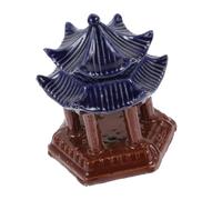 FIXOSHEE Décoration Aquarium Pavillon Céramique Double Hexagonal Miniature Ornement Paysage Traditionnel Chinois Facile à Installer pour Aquarium Poisson Figurine Sculptée pour Terrarium