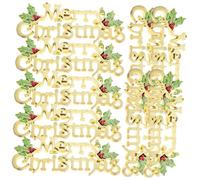 FIXOSHEE Décorations de Noël à Suspendre 20 Pièces Lettres Décoratives en Plastique Doré 15 CM Guirlandes de Porte pour Fête et Sapin Ambiance Festive Merry Christmas