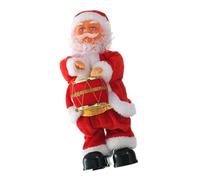 FIXOSHEE Électrique du Père Noël Musical Pas de Danse et Tambour Battant Poupée Animée sans Batterie Décoration Festive pour Garçon et Filles et Ambiance de Noël