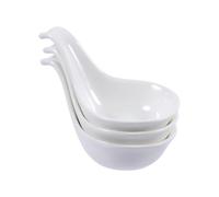 FIXOSHEE Ensemble 3 Pièces Cuillères à Caviar Céramique Petite Taille, Plats D’assaisonnement Polyvalents pour Sauce Soja, Truffe Noire et Foie Gras, Vaisselle Élégante pour Service