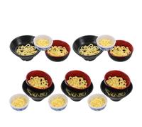 FIXOSHEE Ensemble de 15 Bols Miniatures pour Maison de Poupée Bols de Ramen Factices Réalistes en Plastique Alimentaire pour Jeu Cuisine et Créativité