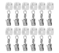 FIXOSHEE Ensemble de 20 Glissières pour Rails de Rideaux Coulissants avec Crochets et roulettes en Plastique, Montage Facile, Silencieux et Compatible Tringles de Maison, Accessoires