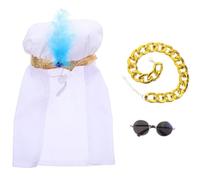 FIXOSHEE Ensemble Déguisement Arabe pour Petit Chien et Chat Foulard Léger et Respirant Chaîne Dorée Coiffe Style Émir Ajustable Accessoire Photo Halloween et Fête