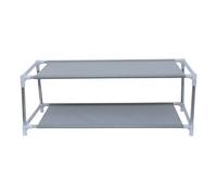 FIXOSHEE Étagère à Chaussures en Métal Double Couche 60x25 Cm Support De Rangement Peu Encombrant sans Outils pour Dortoir Organisation Chambre Compacte 1 Unité