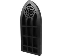 FIXOSHEE Étagère Murale en Cristal Noire en Bois Présentoir Décoratif pour Pierres Précieuses Support Mural Polyvalent pour Décoration Intérieure Halloween Bureau et Salon Étagère de