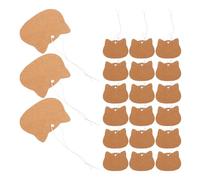 FIXOSHEE Étiquettes de Prix en Papier Kraft Vierge 6x4,8 Cm avec Ficelle Élastique 100 Pièces, Balises pour Commerce de Détail et Vêtements, Étiquettes Manuscrites pour Gestion de Stock