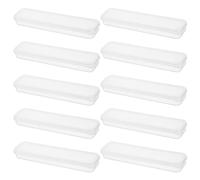 FIXOSHEE Étui à Couverts de Voyage 10 Pièces Grand Format Transparent Boîte de Rangement Portable avec Charnière Hygiénique et Polyvalente pour Cuillères et Baguettes Réutilisable