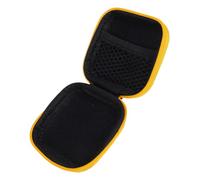 FIXOSHEE Étui de Rangement pour Écouteurs EVA Rigide Jaune Compact et Étanche avec Poche Filet Intérieure Protection Humidité Chocs pour Voyage et Usage Quotidien