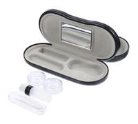 FIXOSHEE Étui Lunettes Double Résistant Porte-lentilles Contacts avec Miroir Compact et Léger pour Voyage et Activités Extérieures