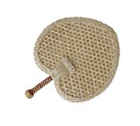 FIXOSHEE Éventail Cœur en Paille de Blé Naturel Ventilateur à Main Tissé Accessoire Déco Mural Ventilateur Créatif Léger pour Été Présent Original et Portable