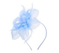 FIXOSHEE Fascinator Vintage Maille Légère avec Voile pour Femmes Tête Clip Élégant pour Tea Party et Mariage Accessoire Coiffure Bleu