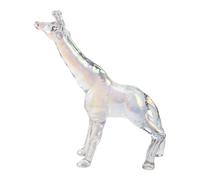 FIXOSHEE Figurine Girafe en Cristal Transparent 14 CM, Statuette Décorative Artisanale Sculptée Main, Presse-Papier Girafe Décoratif pour Maison et Bureau, Ornement Animalier Élégant pour