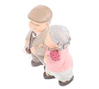 FIXOSHEE Figurines en Résine Naturelle pour Couple Senior, Décoration d'anniversaire Et Mariage, Ornement pour Micro-Jardin Et Événements Festifs