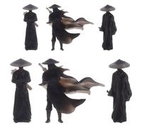 FIXOSHEE Figurines Miniatures De Guerriers Chinois 2-3 Cm en Résine Solide, Décorations Asiatiques, Mini-Statues De Samouraïs pour Bureau, Tableau De Bord De Voiture, Lot De 6 Pièces