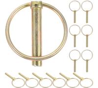 FIXOSHEE Goupilles de Lynchage Galvanisées Robustes 16 Pièces 10x50 Mm avec Anneaux pour Tracteurs Agricoles et Remorques, Épingles de Verrouillage Résistantes pour Fixations Rapides