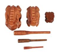 FIXOSHEE Grenouille en Bois Sculptée 3 Tailles Instrument Musical à Percussion Émetteur de Son Décor Maison Bureau Chance et Décoration Amusante