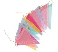 FIXOSHEE Guirlande de Fanions Triangulaires en Tissu Imitation Lin Coloré 4 Mètres 15 Pièces Bannière de Mariage et Décoration de Fête Intérieure et Extérieure