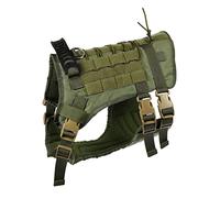 FIXOSHEE Harnais Chien Allemand Toile Oxford Durable et Gilet Multi pour Allemand Harnais Poitrine Confortable pour Service et Entraînement