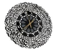 FIXOSHEE Horloge Murale Silencieuse Acrylique Noir Pendule Murale Chambre et Salon Design Léger et Résistant Fonctionnement à Piles