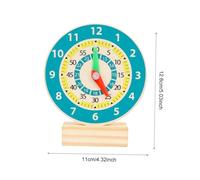 FIXOSHEE Horloge Pédagogique Bois pour Garçon Fille Éducatif Dapprentissage de Lheure Modèle Dhorloge avec Chiffres et Formes Sûr et Adapté Aux Garçons et Filles Dès Ans