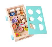 FIXOSHEE Jeu d'Association de Formes en Bois 18 Pièces pour Tout-Petits Éducatif Montessori Formes Fruits Chiffres et Animaux Colorés Bloc de Construction en Bois Robuste pour