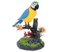 FIXOSHEE Jouet Oiseau Électrique Battant des sur Branche Simulateur Perroquet Gazouillant Figurine Animal Décorative pour Garçon Fille Et Chats Pile Non Incluse