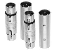 FIXOSHEE Kit de 4 Adaptateurs XLR en Métal - 2 Connecteurs Mâle-mâle et 2 Femelle-Femelle - Adaptateur XLR pour Microphone, Table de Mixage et Amplificateur - Compatibilité Large,