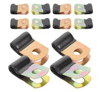 FIXOSHEE Kit de 50 Clips Câbles en Acier au Carbone Forme P Revêtement Caoutchouc Isolant, Clips de Fixation Câble pour Gestion Murale, Usage Industriel et Domestique, 200g par Ensemble