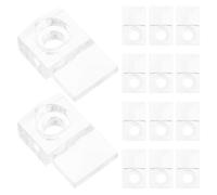 FIXOSHEE Kit de 50 Clips de Fixation Murale pour Miroir en Verre Transparent, Supports pour Cadres de Miroir avec Vis Auto-perceuses 4x16 Mm et Chevilles, Montage Sécurisé pour Salle